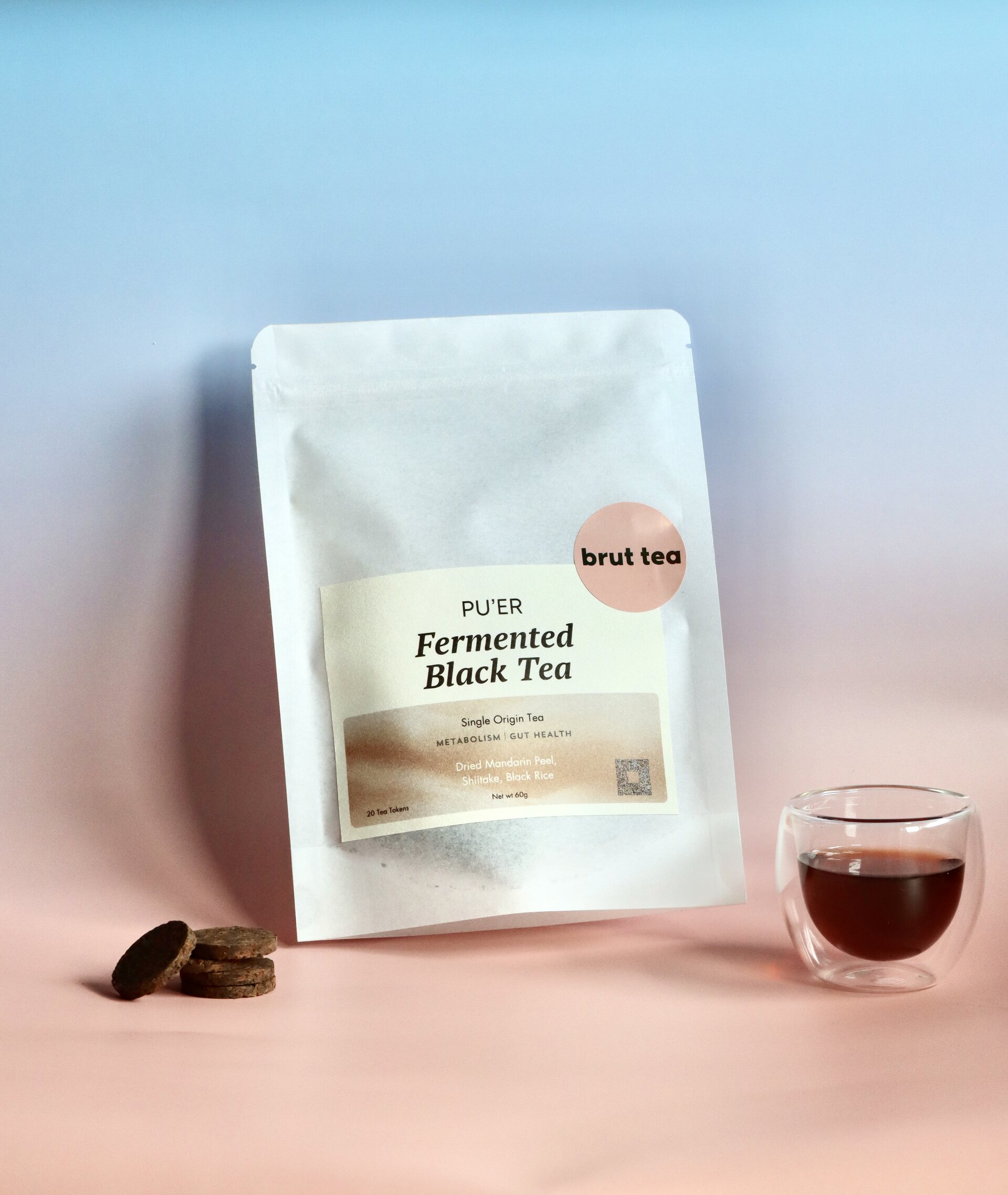 Pu'er Fermented Black Tea, Pouch of 20 Tea Tokens