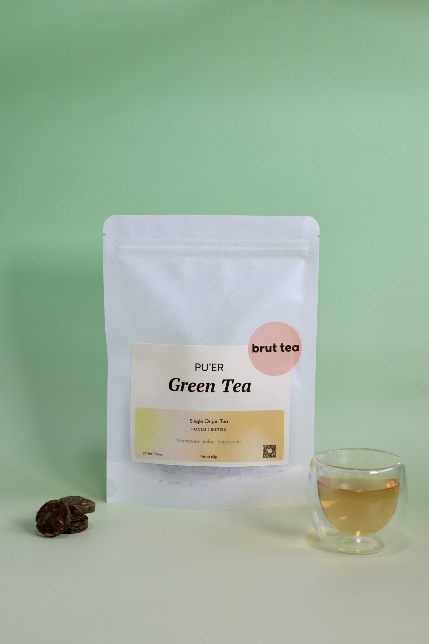 Pu'er Green Tea, Pouch of 20 Tea Tokens