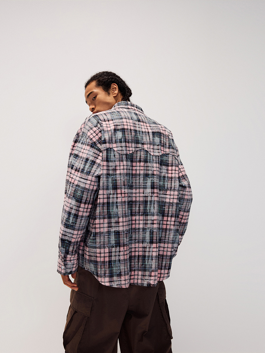 American Trend Couple Plaid Shirt Design Couple Jacket Women Tops