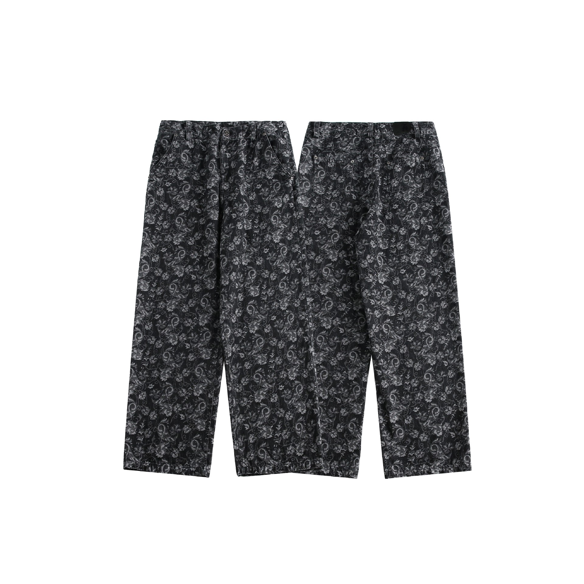 American Vintage Loose Floral Denim Trousers