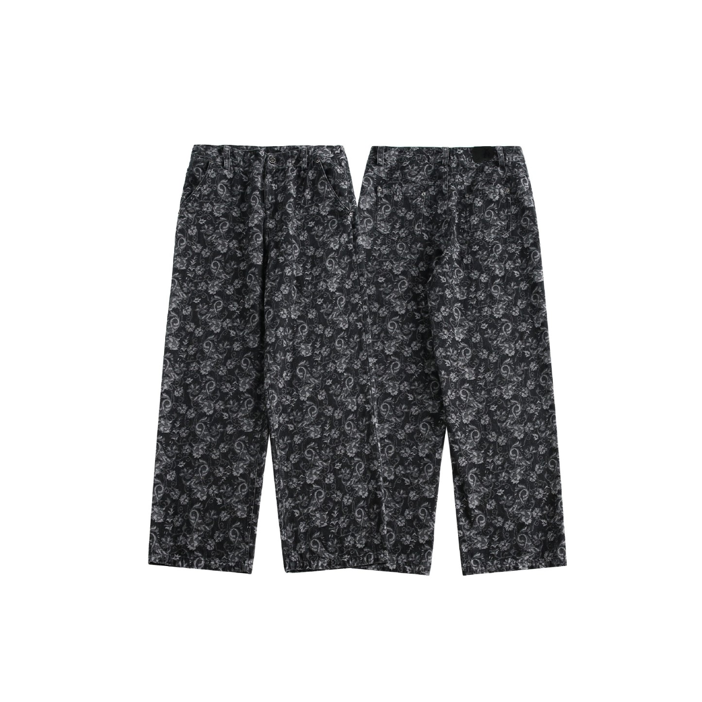 American Vintage Loose Floral Denim Trousers