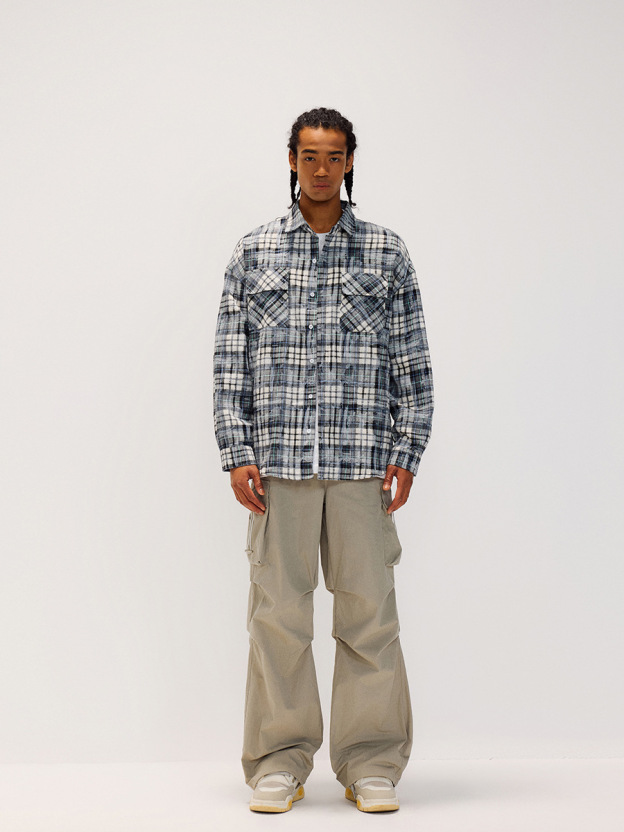 American Trend Couple Plaid Shirt Design Couple Jacket Women Tops