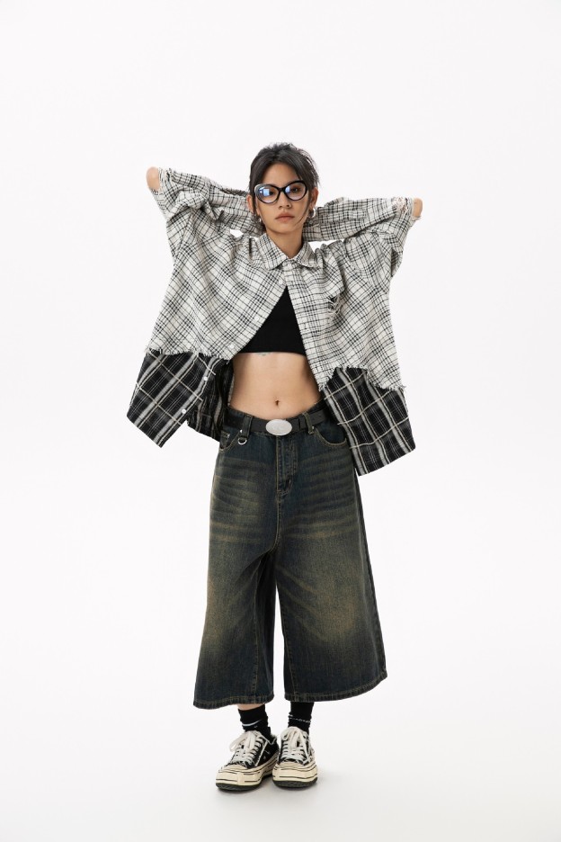 American Vintage Couple's Plaid Long Sleeve Shirt