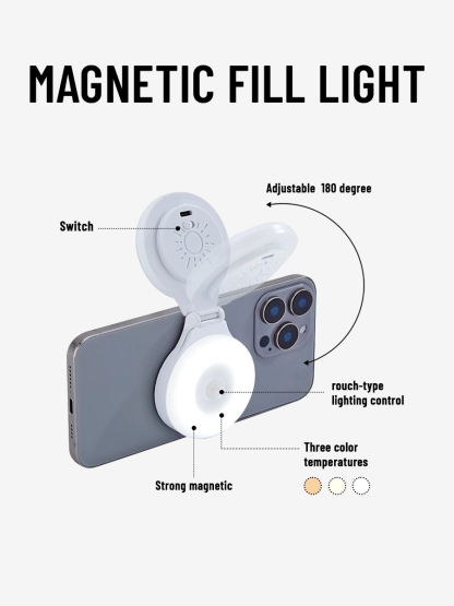 Foldable Selfie Light | Adjustable Phone Holder