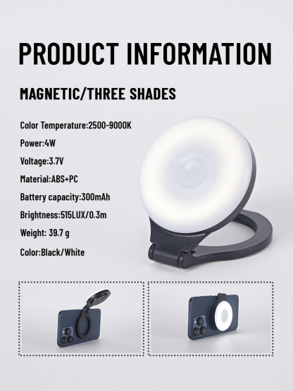 Foldable Selfie Light | Adjustable Phone Holder