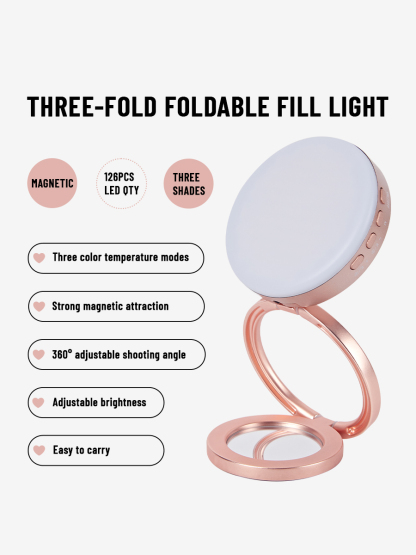 Tri-folding Selfie Light | Adjustable Phone Holder