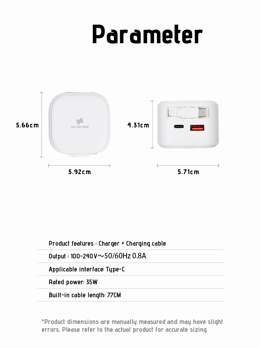 All-in-one Foldable Charger | With a Retractable Cable