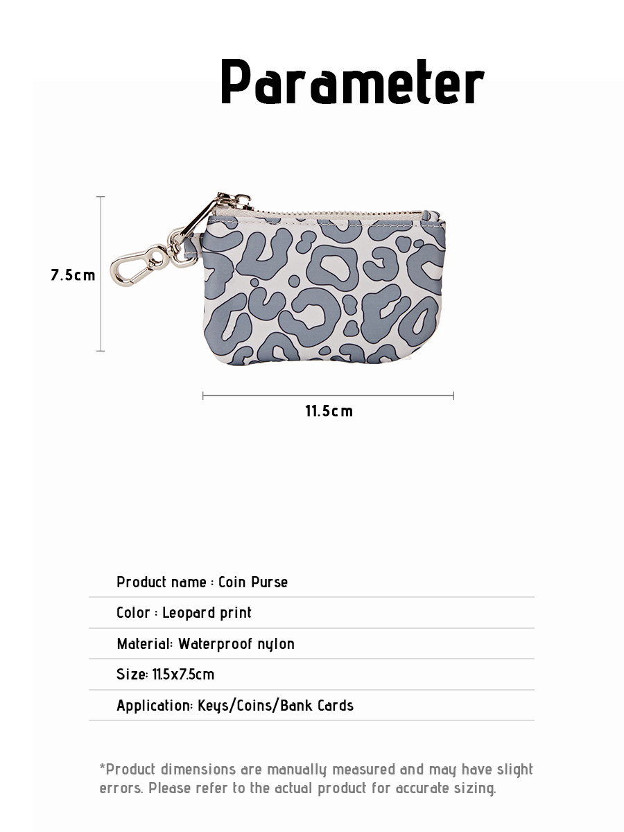 Coin Purse | Gray Leopard