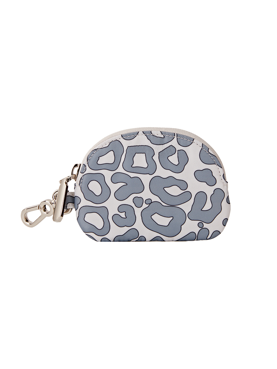 Coin Purse | Half Round | Gray Leopard