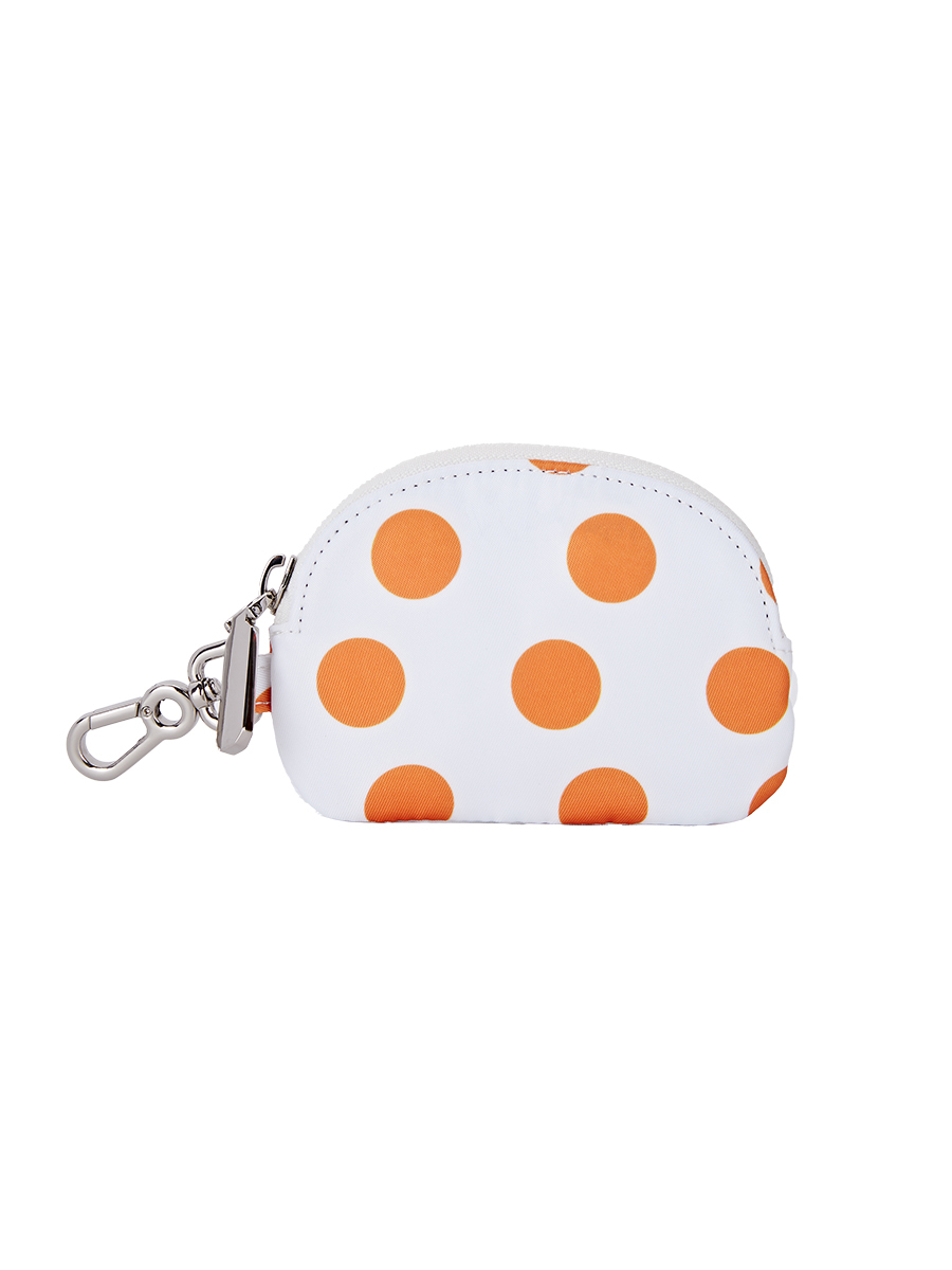 Coin Purse | Half Round | Orange Dots