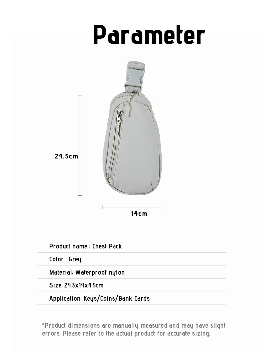 Crossbody Chest Bag | Minimalist Gray