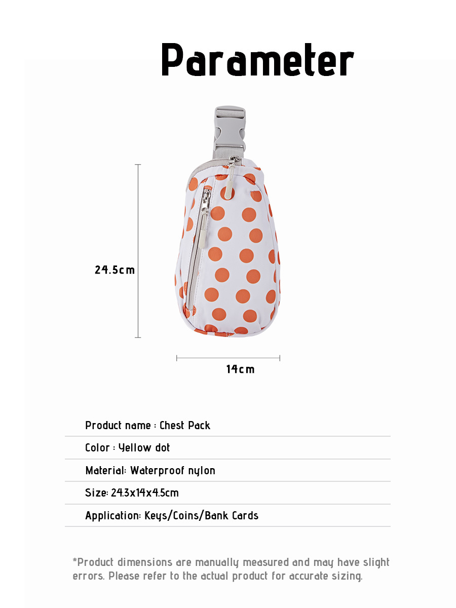 Crossbody Chest Bag | Orange Dots