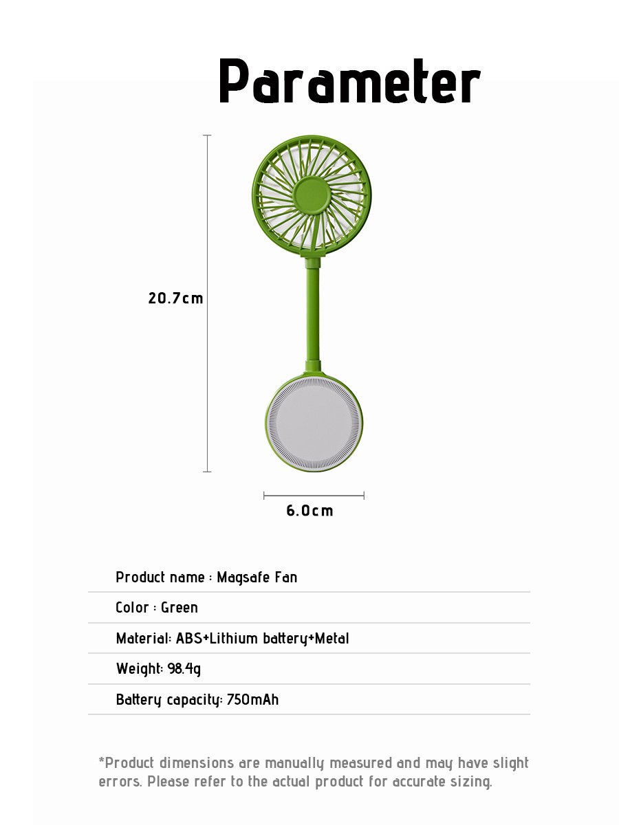Magnetic Phone Fan | Mini Portable Fan | Green