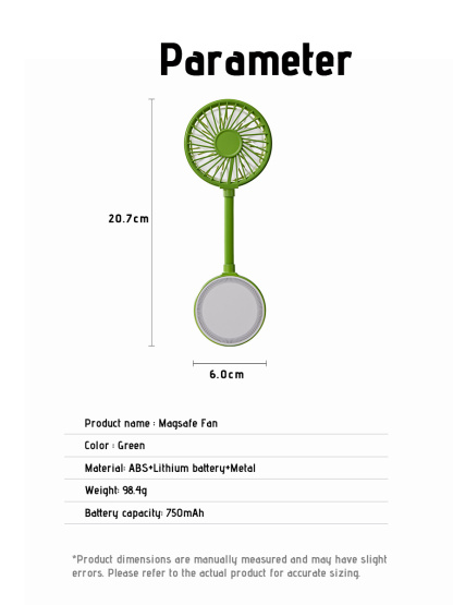 Magnetic Phone Fan | Mini Portable Fan | Green