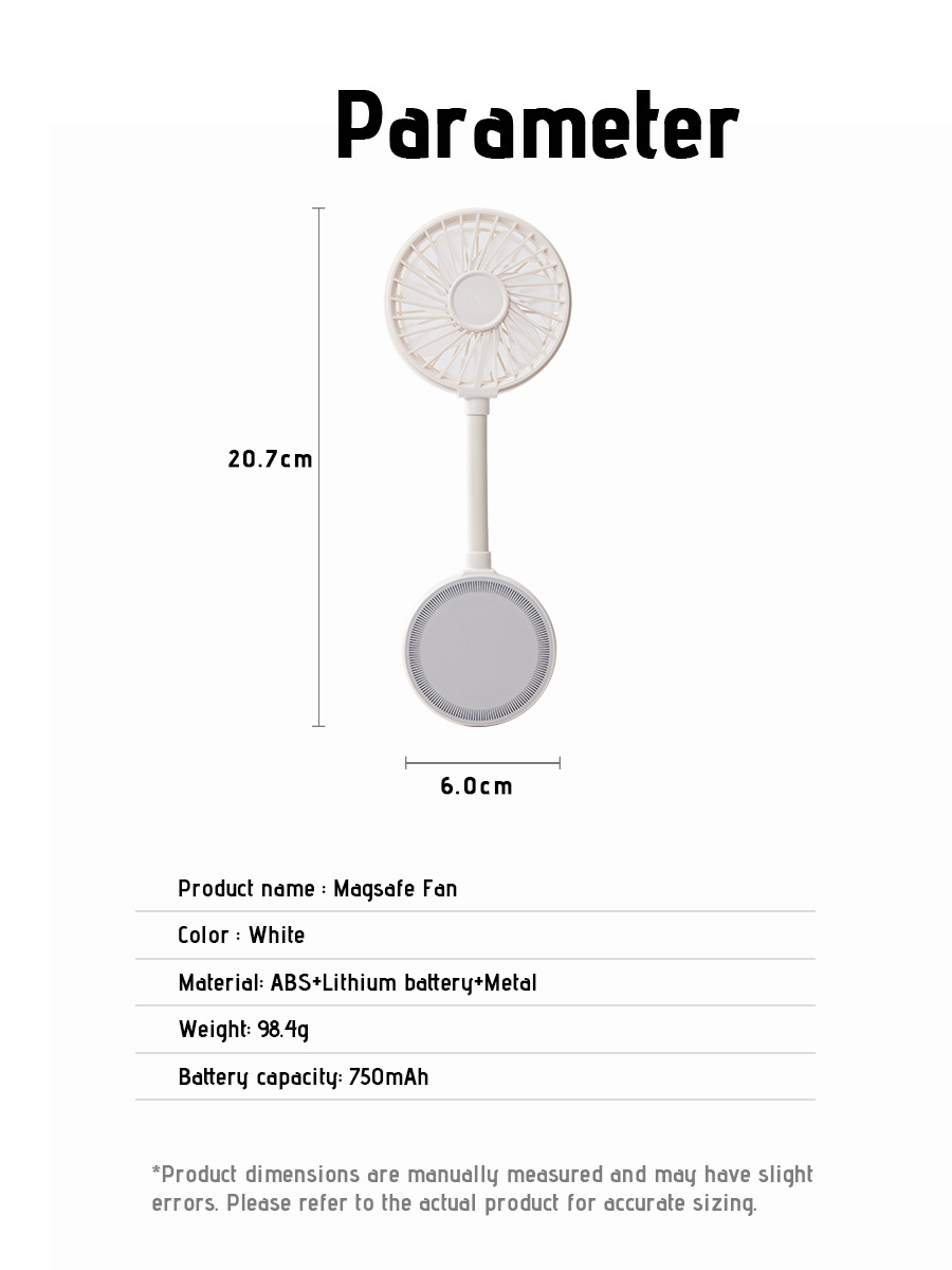 Magnetic Phone Fan | Mini Portable Fan | White