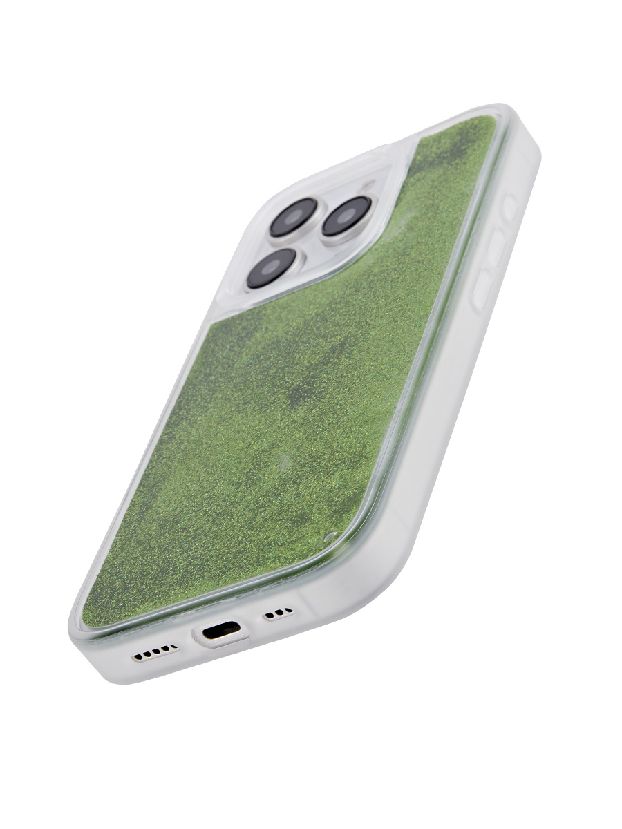 The Sparkle-Liquid Quicksand Phone Case-ForestGreen