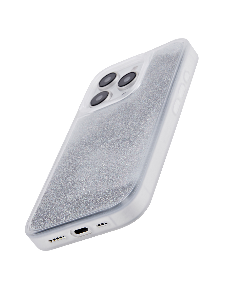 The Sparkle-Liquid Quicksand Phone Case-Silver