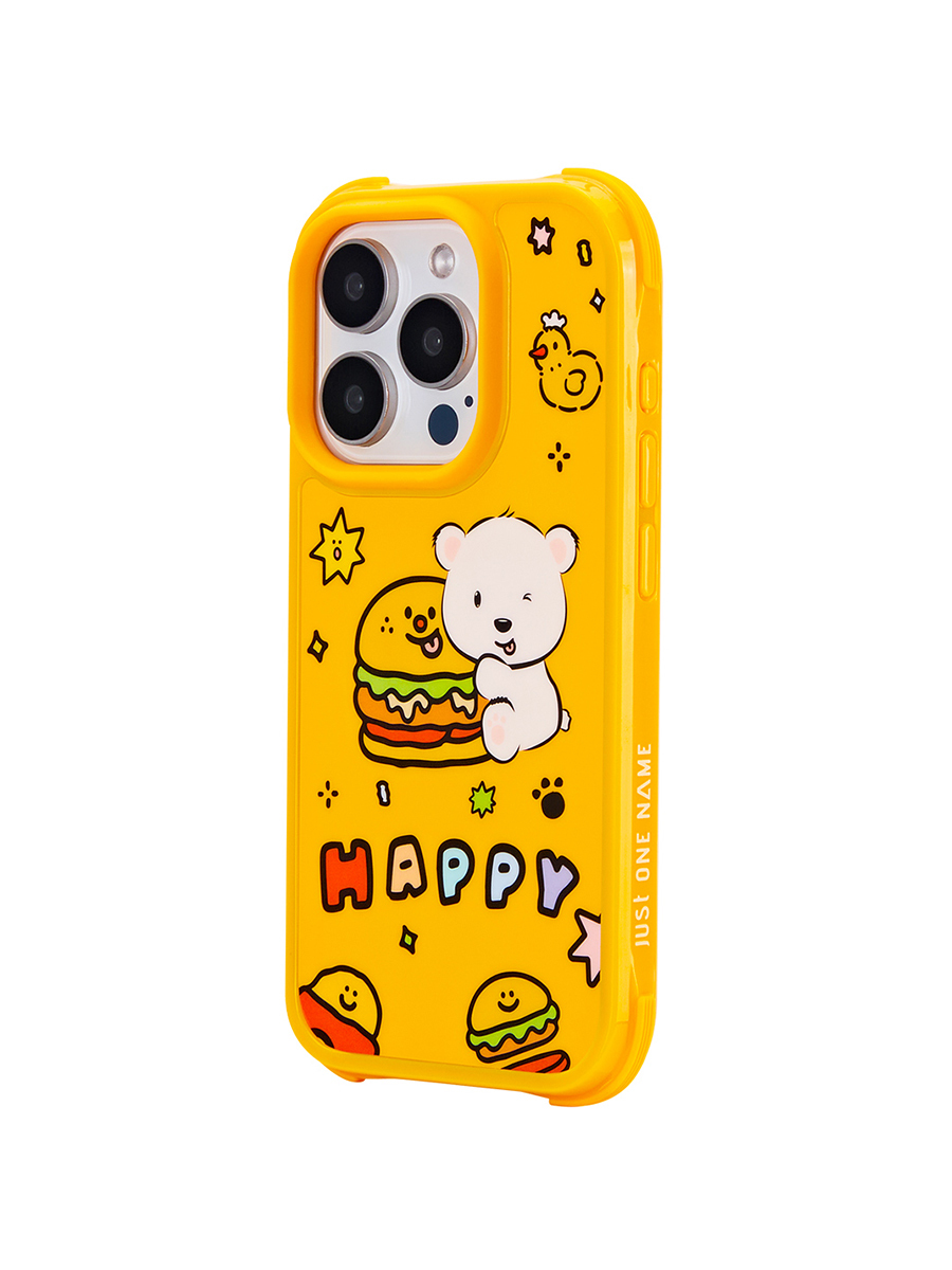 Side view of JUST ONE NAME the defender phone case-Bear&Hamburger.
