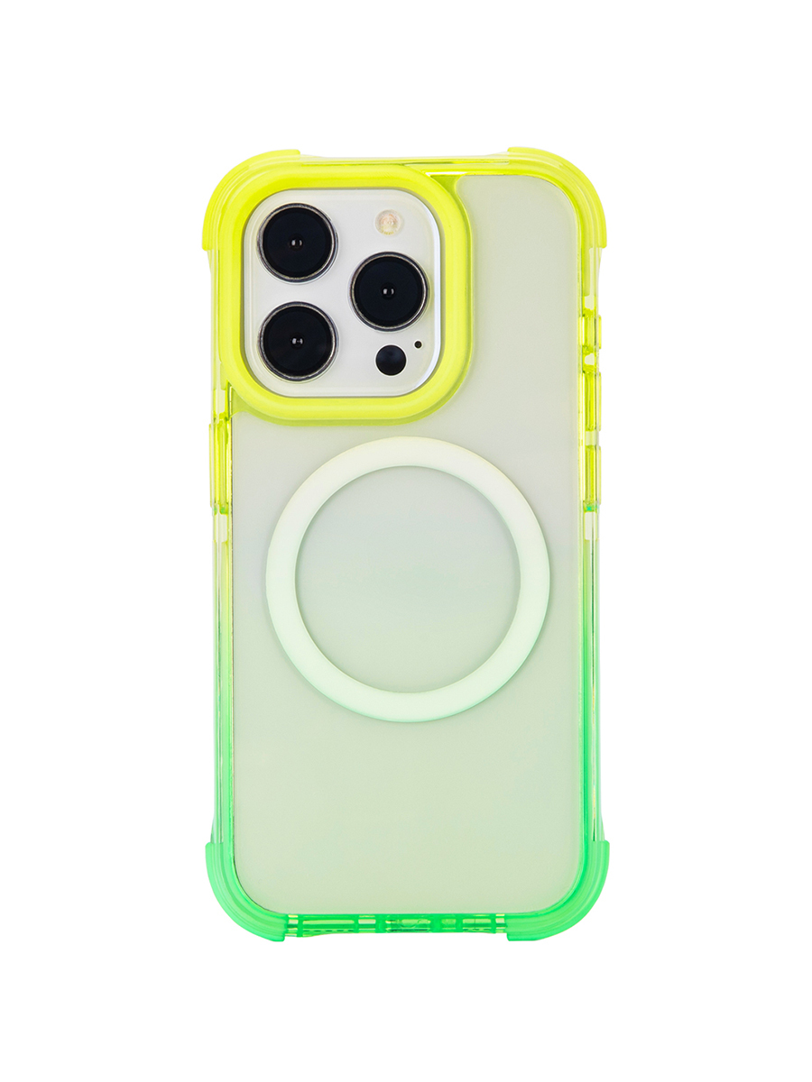 Product front of JUST ONE NAME the defender phone case-yellow green.