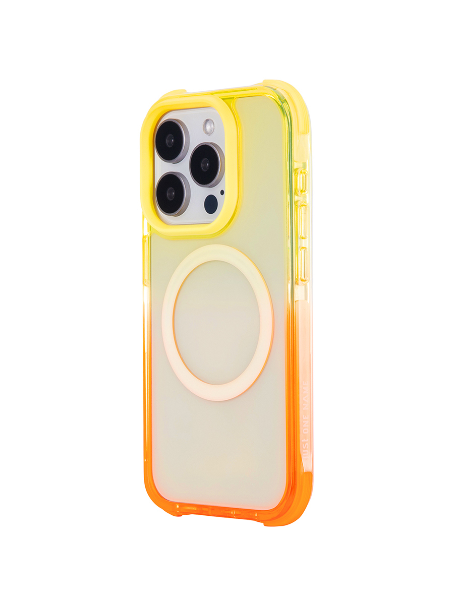 Product front of JUST ONE NAME the defender phone case-yellow orange.