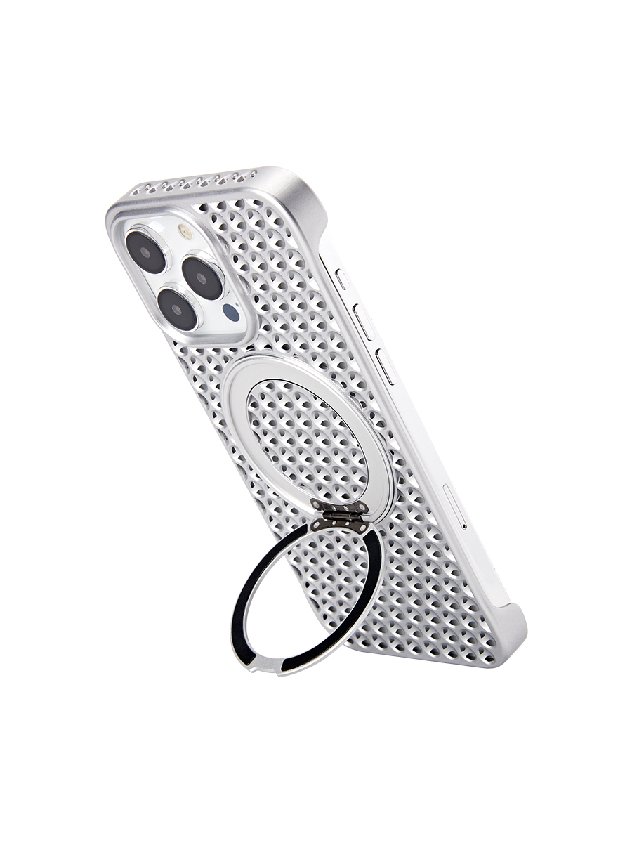 The knight case has a honeycomb design, the main function of which is to dissipate heat quickly, and it also comes with a stand.