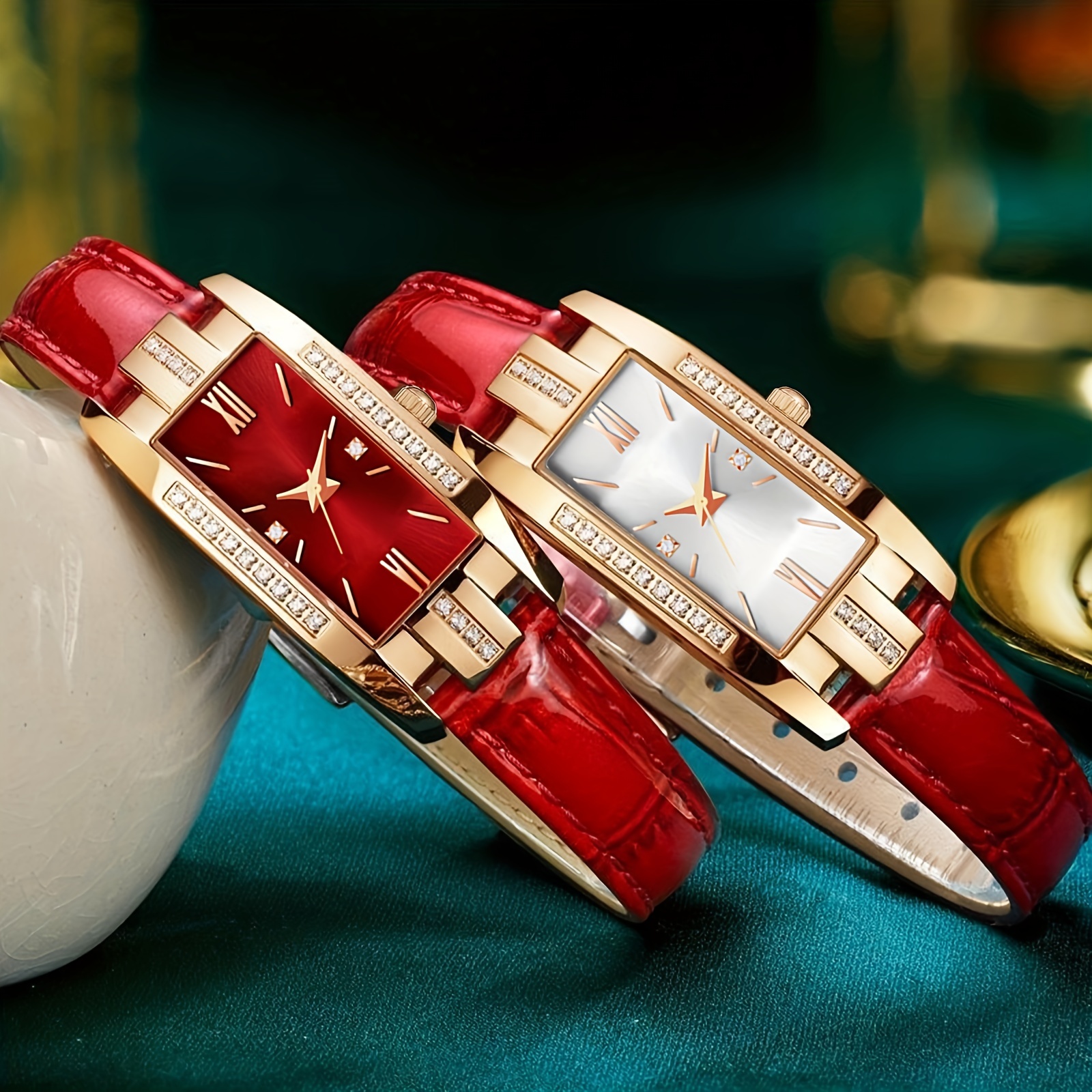 🎁 50% sleva na všechny produkty ! ⌚Dámské hodinky Quartz Band čtvercové římské číslice Hodinky Vintage Dress Watch Drahokamu hodinky💖