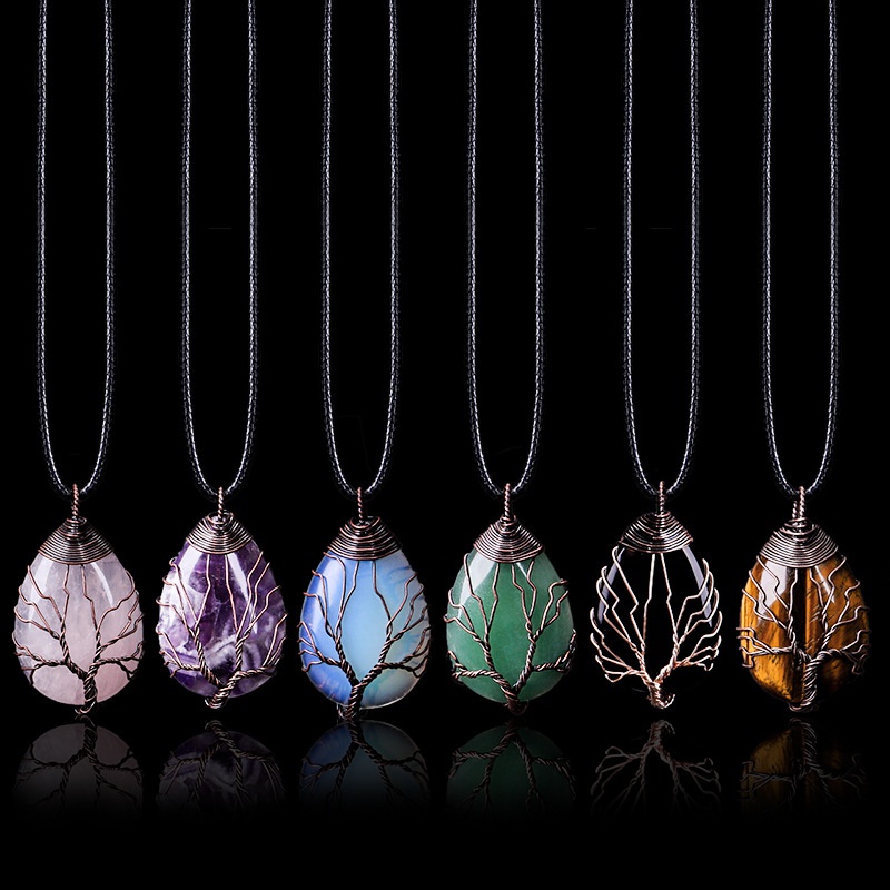 🎁 50% sleva na všechny produkty !🌟Vintage náhrdelník s přívěskem z přírodního kamene s tygřím okem💎