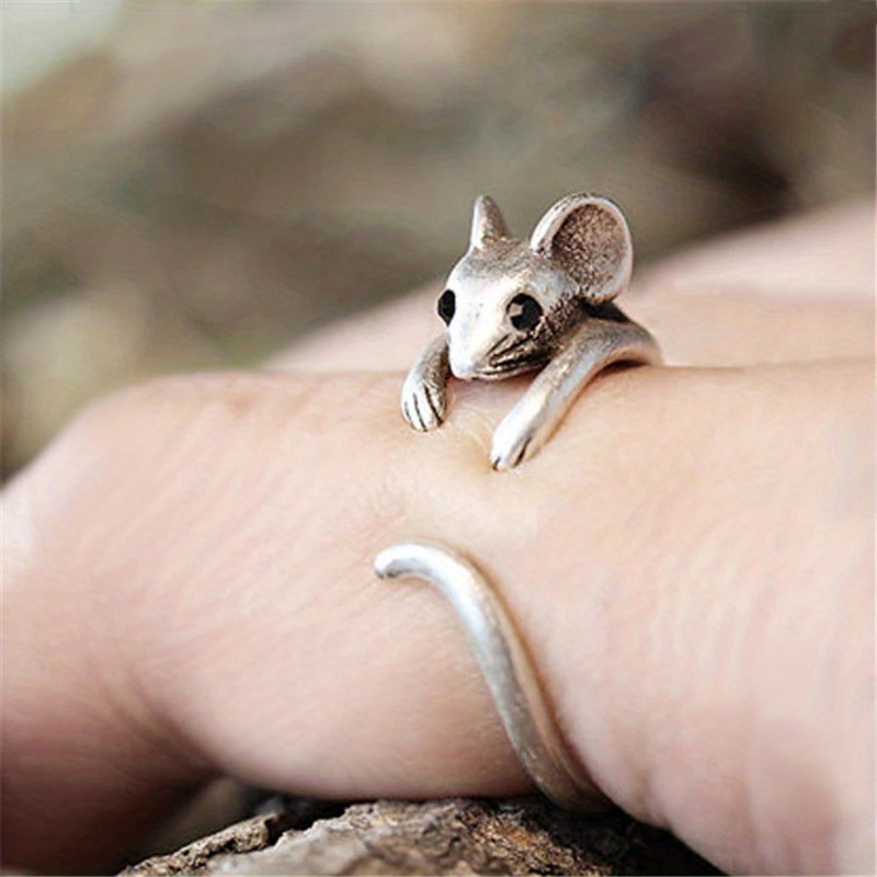 🎁 48% sleva na všechny produkty !🐭 Roztomilý prsten na myš postříbřený 💍