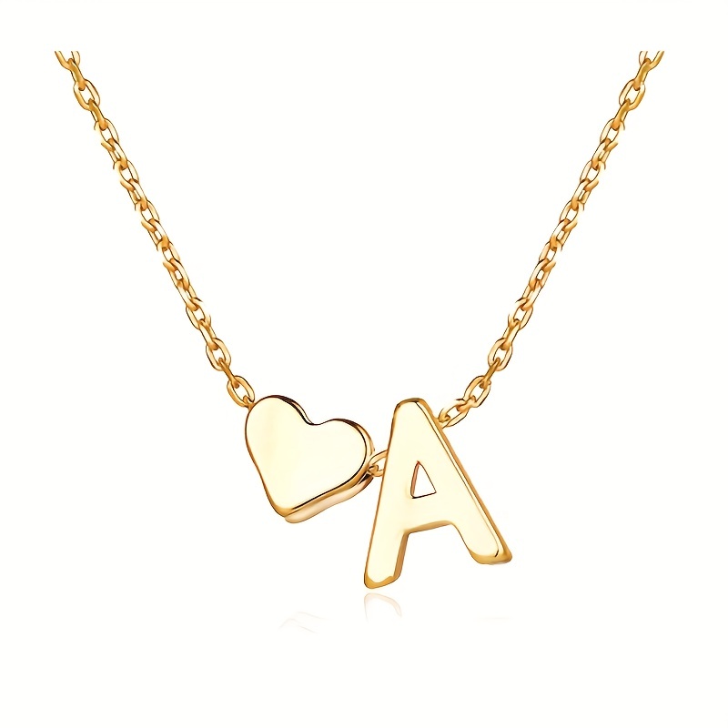 🎁 50% sleva na všechny produkty !✨ Zlatý přívěsek s písmenem a srdcem 🌟