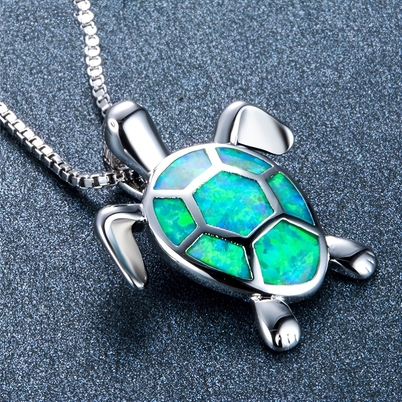 🎁 50% sleva na všechny produkty !Dámský řetízek z velkého želvy Bohemian Fire Opal