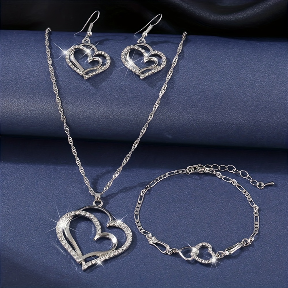 🎁 50% sleva na všechny produkty !💎Nádherný diamantový dvojitý dutý náhrdelník lásky✨