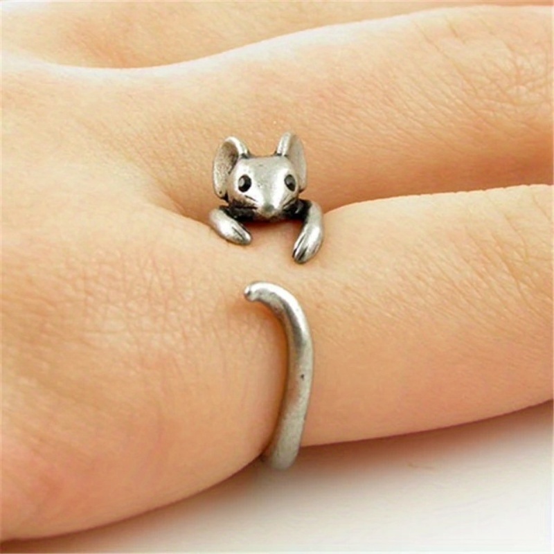 🎁 48% sleva na všechny produkty !🐭 Roztomilý prsten na myš postříbřený 💍
