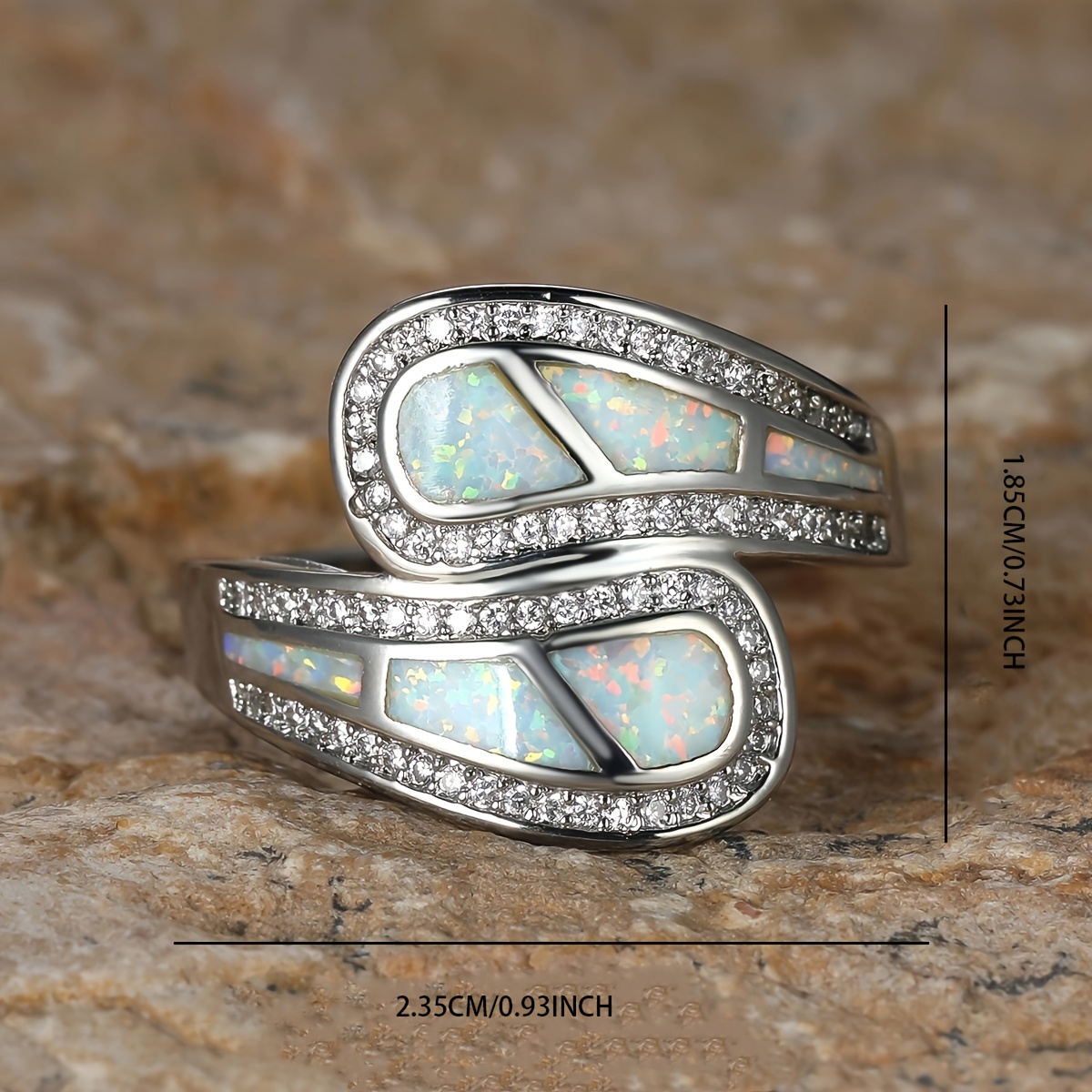 🎁 50% sleva na všechny produkty !💍Dámský bílý opálový prsten Boho Vintage✨