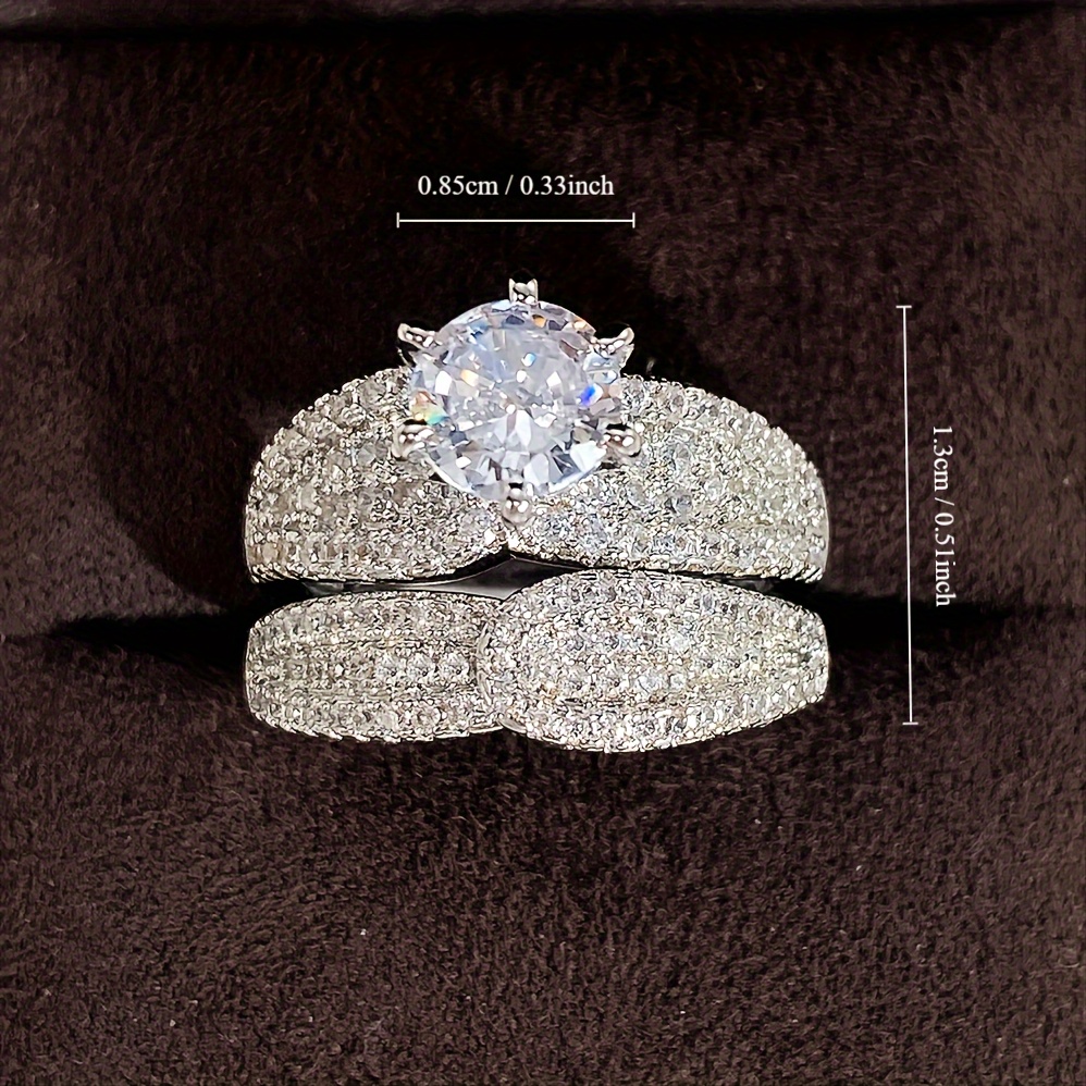 🎁 50% sleva na všechny produkty !✨2 kusy/sada postříbřený zirkonový prsten pro ženy💍