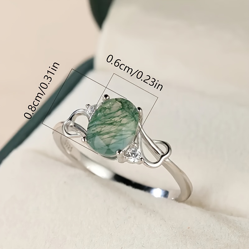 🎁 50% sleva na všechny produkty ! 💍Stříbrný prsten ze zeleného achátu✨