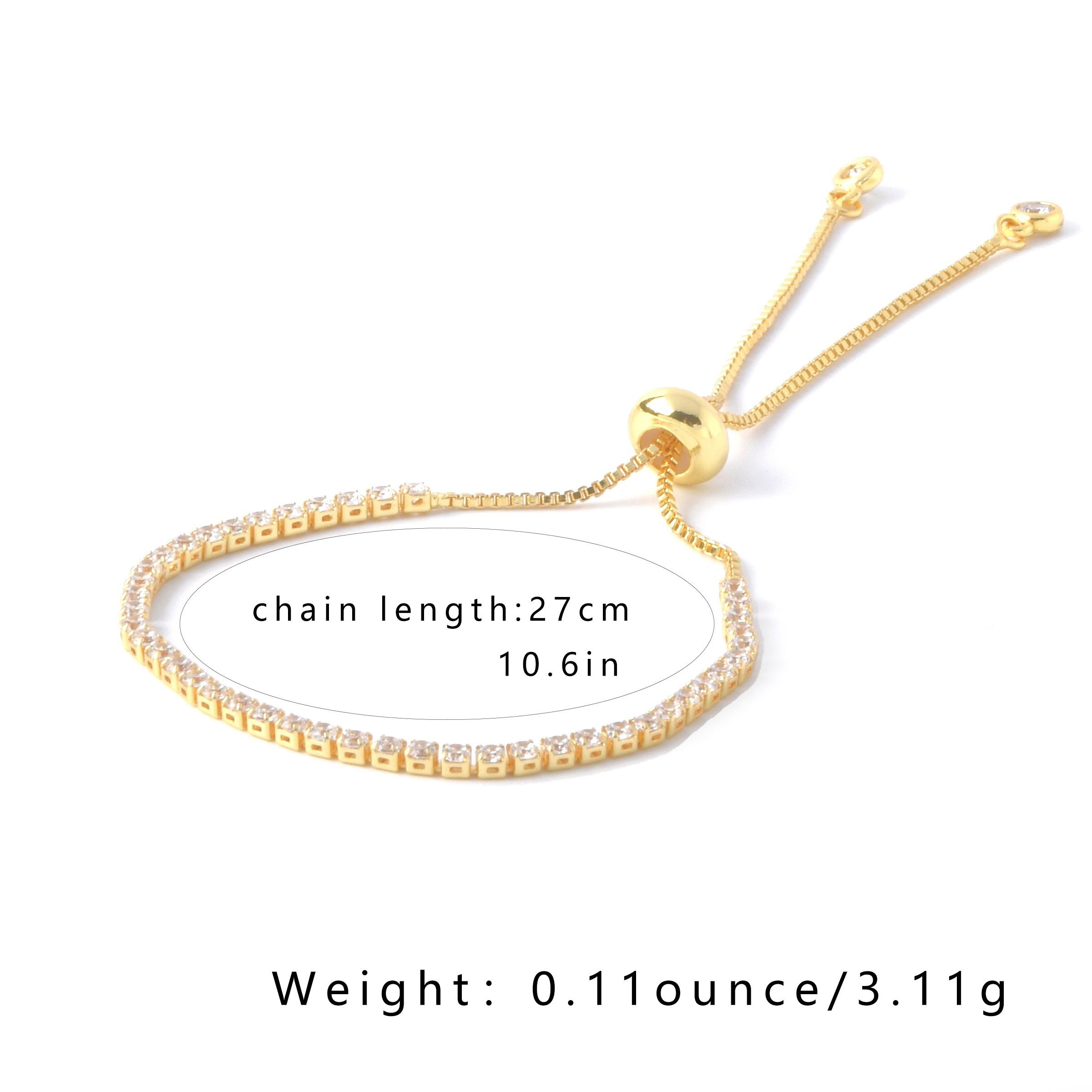 🎁 50% sleva na všechny produkty !💎Nastavitelný třpytivý náramek z 18K zlata osazený třpytivými diamanty✨