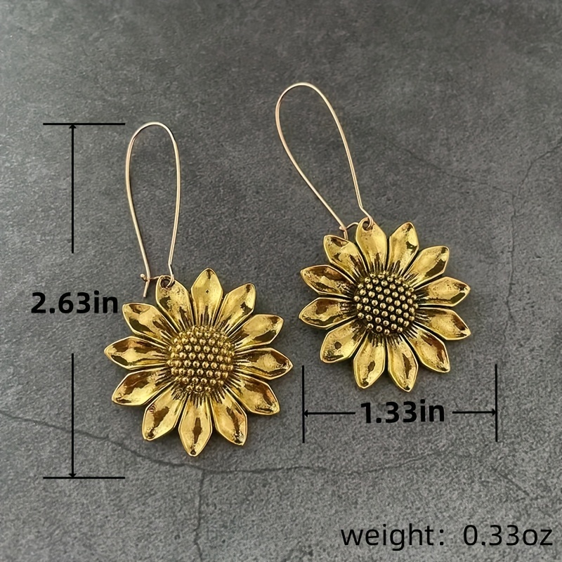 🎁 48% sleva na všechny produkty !🌻 Roztomilé náušnice s háčky ve tvaru bohémské slunečnice Elegantní náušnice s háčkem 💛