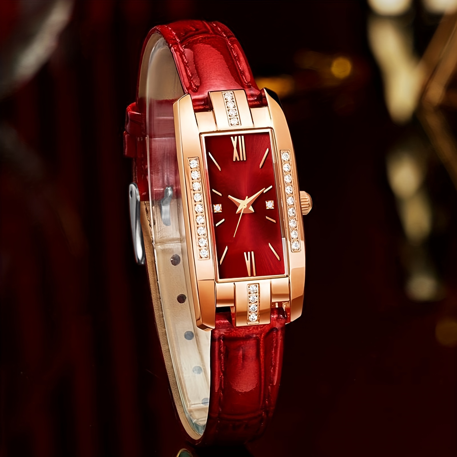 🎁 50% sleva na všechny produkty ! ⌚Dámské hodinky Quartz Band čtvercové římské číslice Hodinky Vintage Dress Watch Drahokamu hodinky💖