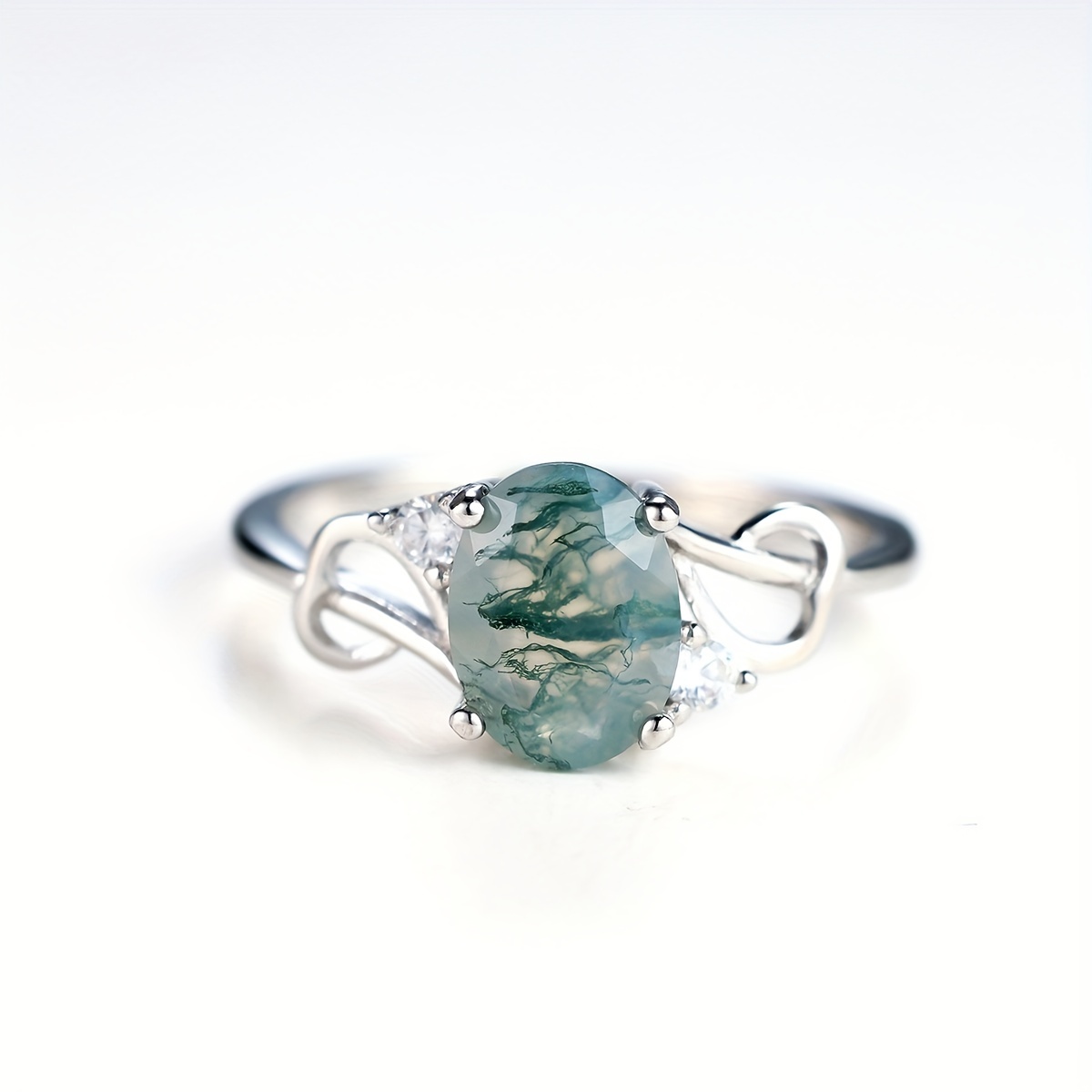 🎁 50% sleva na všechny produkty ! 💍Stříbrný prsten ze zeleného achátu✨