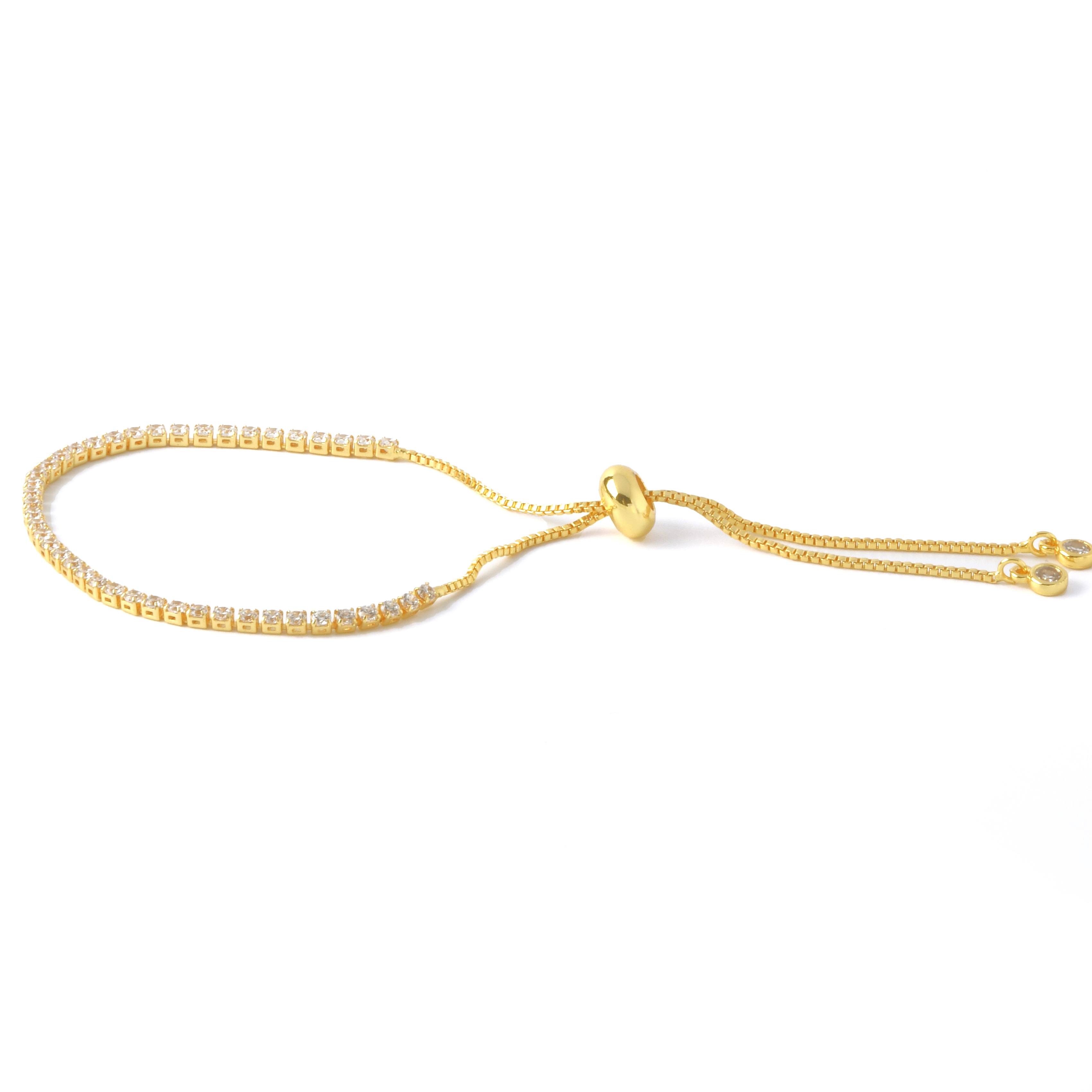 🎁 50% sleva na všechny produkty !💎Nastavitelný třpytivý náramek z 18K zlata osazený třpytivými diamanty✨