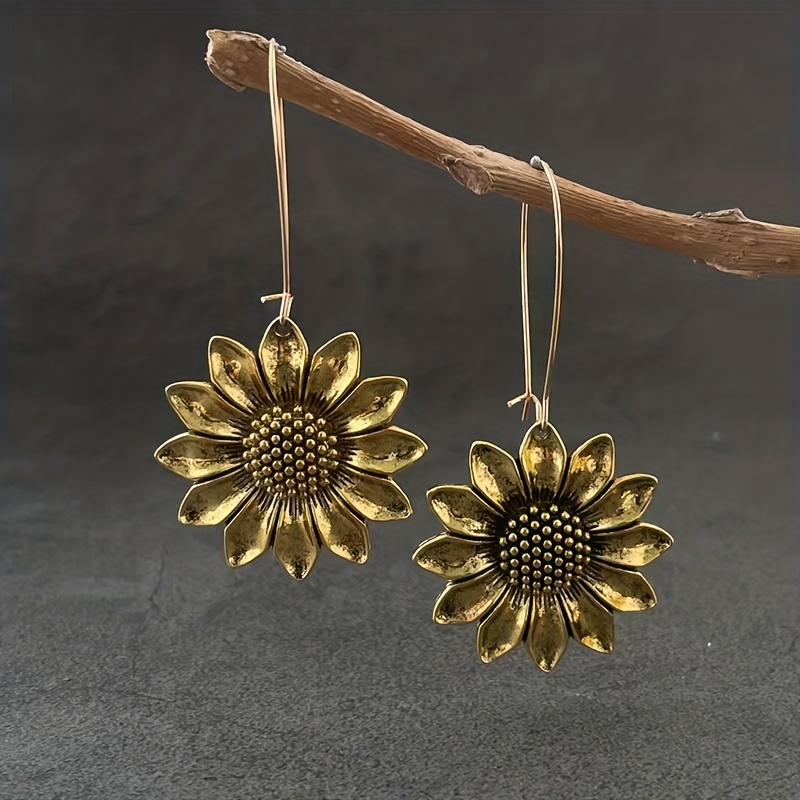 🎁 48% sleva na všechny produkty !🌻 Roztomilé náušnice s háčky ve tvaru bohémské slunečnice Elegantní náušnice s háčkem 💛