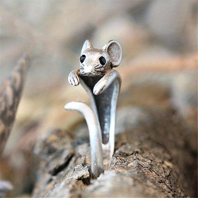 🎁 48% sleva na všechny produkty !🐭 Roztomilý prsten na myš postříbřený 💍