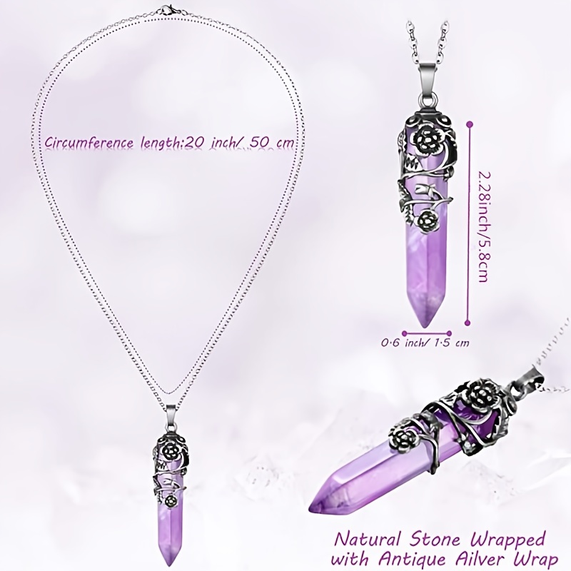 🎁 50% sleva na všechny produkty !💖Šestihranný léčivý energetický krystalový náhrdelník z přírodního hranolového kamene🌟