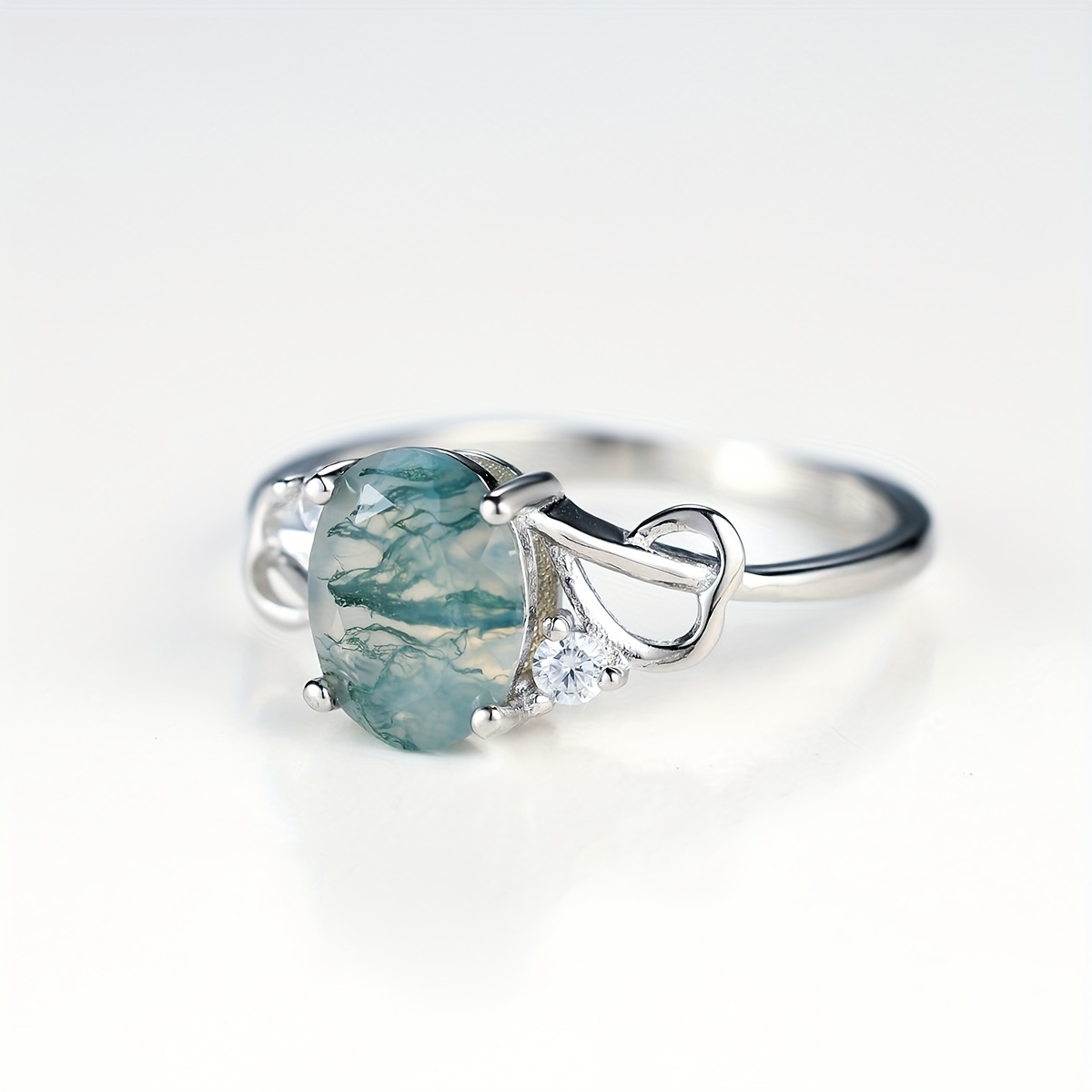 🎁 50% sleva na všechny produkty ! 💍Stříbrný prsten ze zeleného achátu✨