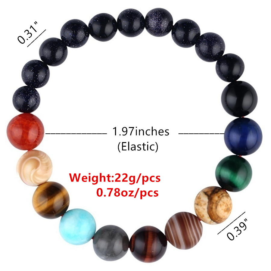 🎁 50% sleva na všechny produkty ! 🌌Módní sluneční náramek z přírodního kamene z kosmické jógy čakry z osmi planet🌟