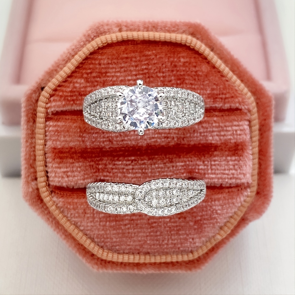 🎁 50% sleva na všechny produkty !✨2 kusy/sada postříbřený zirkonový prsten pro ženy💍