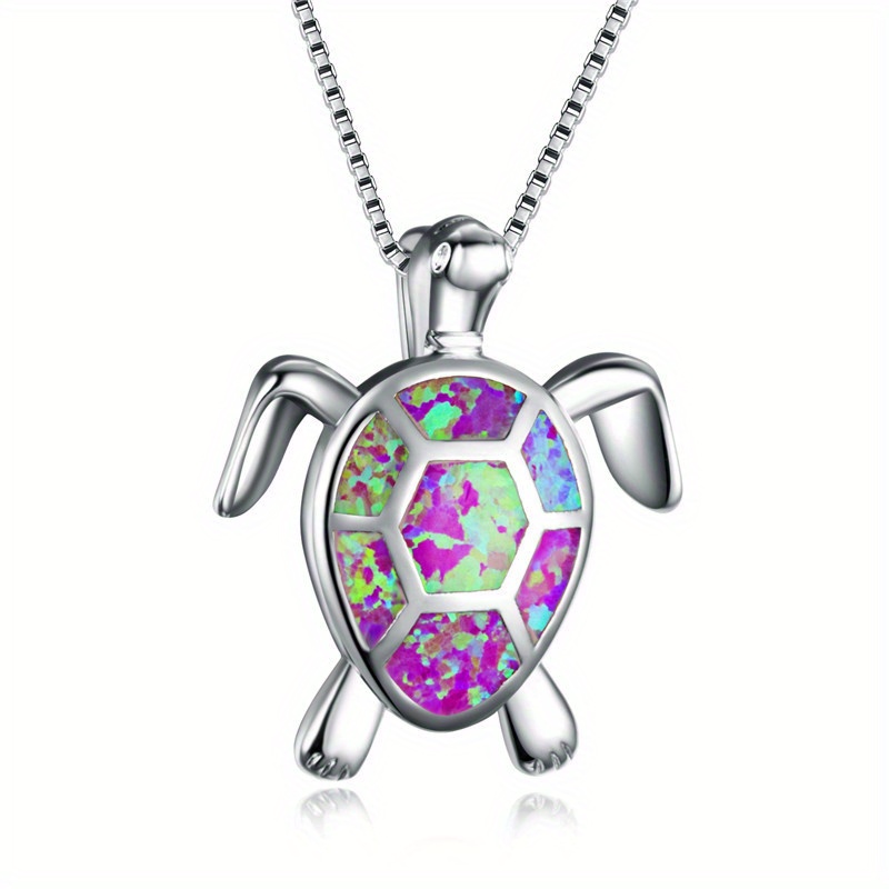 🎁 50% sleva na všechny produkty !Dámský řetízek z velkého želvy Bohemian Fire Opal