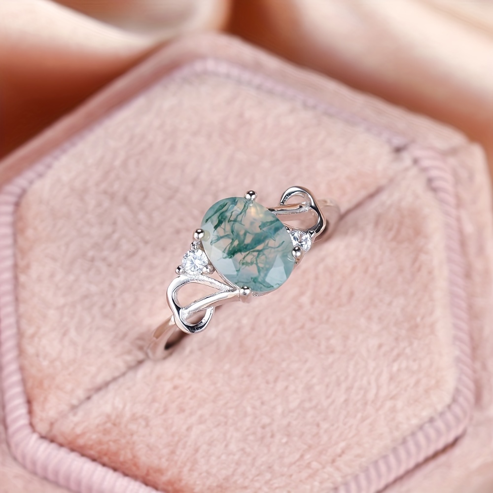 🎁 50% sleva na všechny produkty ! 💍Stříbrný prsten ze zeleného achátu✨