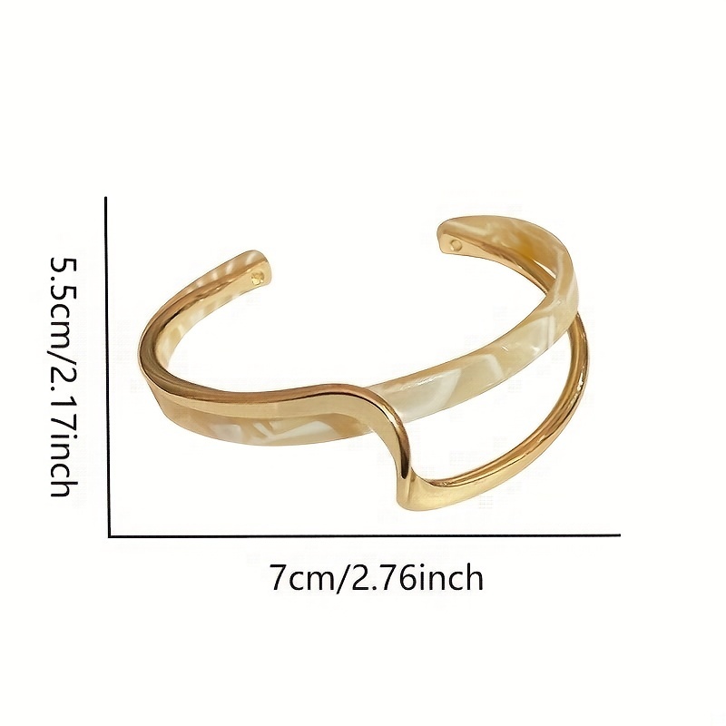 🎁 50% sleva na všechny produkty !💫Náramek s vlnitou manžetou z 18K vrstvy s perlami✨