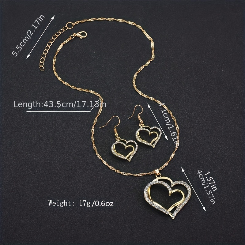 🎁 50% sleva na všechny produkty !💎Nádherný diamantový dvojitý dutý náhrdelník lásky✨